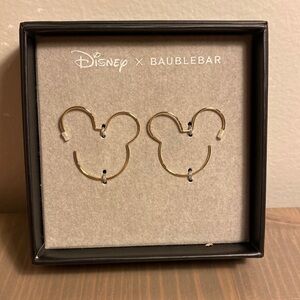 Disney x Baublebar Mickey Gold Hoop Earrings